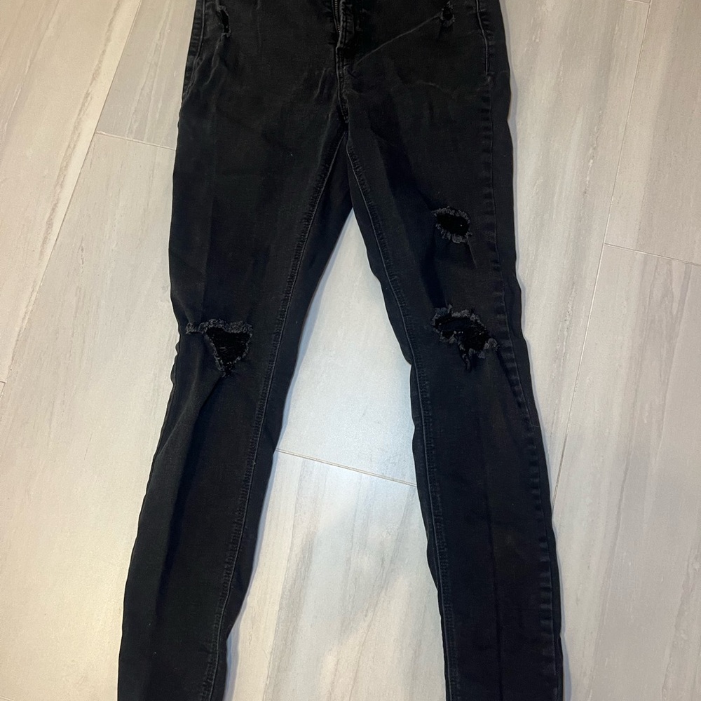 Old Navy Black Skinny Distressed Jeans